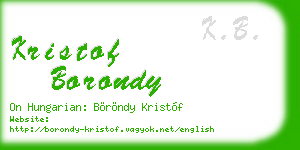kristof borondy business card