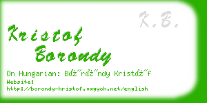 kristof borondy business card